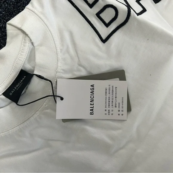Balenciaga Oversized BB Logo Long Sleeve Shirt White/Black – Size L (Fits XXL) - Picture 13 of 15